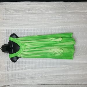 2/$25 Green Tie Dye Women's BOHO Embroidered Handmade Dress W/ Pockets SzL/XL